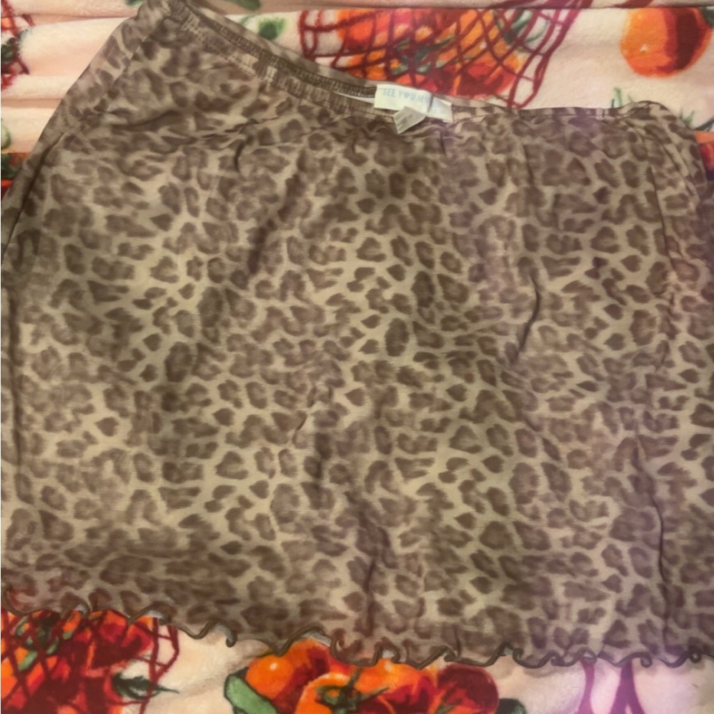 Marshalls Leopard Print Mini Skirt - Brown and Tan